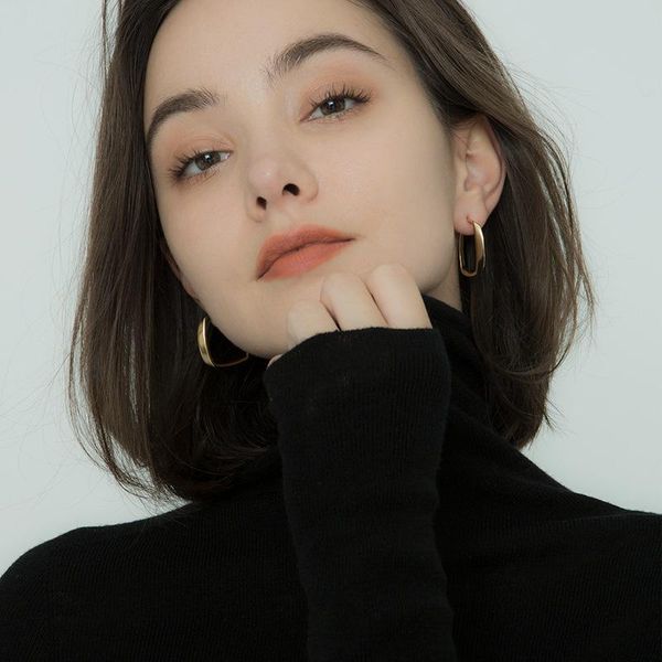 

hoop & huggie geometric earrings 2021 fashion and simple temperament vintage o shaped party accessories gifts, Golden;silver