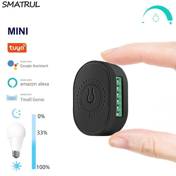 

smart home control smatrul tuya diy mini wifi dimmer switch light module eu 220v 110v dimmable lamp reset touch on off for alexa google