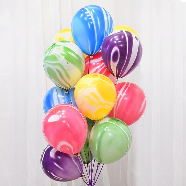 

party decoration 10 20 30pcs blue pink agate marble balloons colorful cloud latex air balloon for baby shower birthday supplies