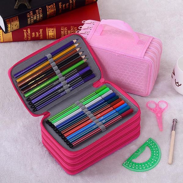 

holders 4 layer portable oxford canvas bag school pencils case pouch brush pockets pencil holder supplies bags