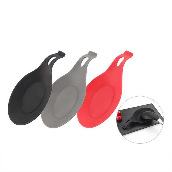 

mats & pads 1pcs silicone insulation spoon rest heat resistant drink glass tray pad eat mat pot holder kitchen accessories