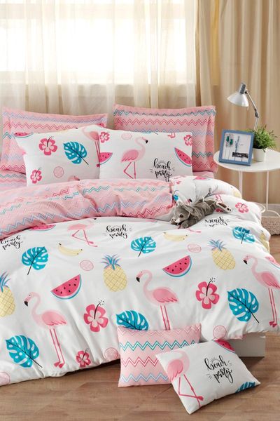 

bedding sets anatolia home textile flamingo easy iron duvet cover pillow case bed sheet bedroom girl linens set  king twn