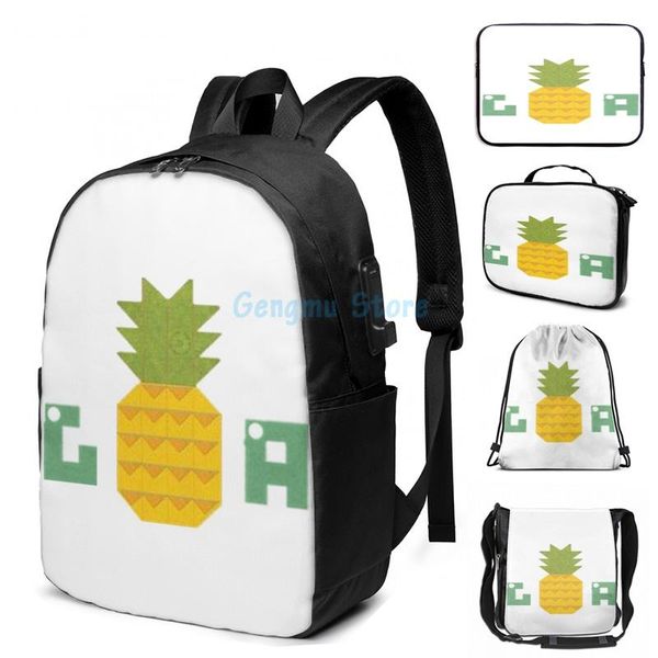 

funny graphic print glass animals 4 usb charge backpack men school bags women bag travel laptop