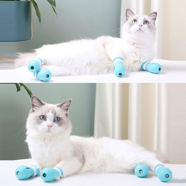 

cat costumes pet shoe cover feeding injection bath anti-scratch silicone soft dog claw foot washing set supplies