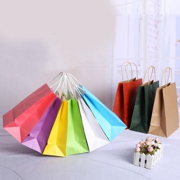 

gift wrap 1pcs kraft paper bag with handles boxes for packaging gifts christmas box