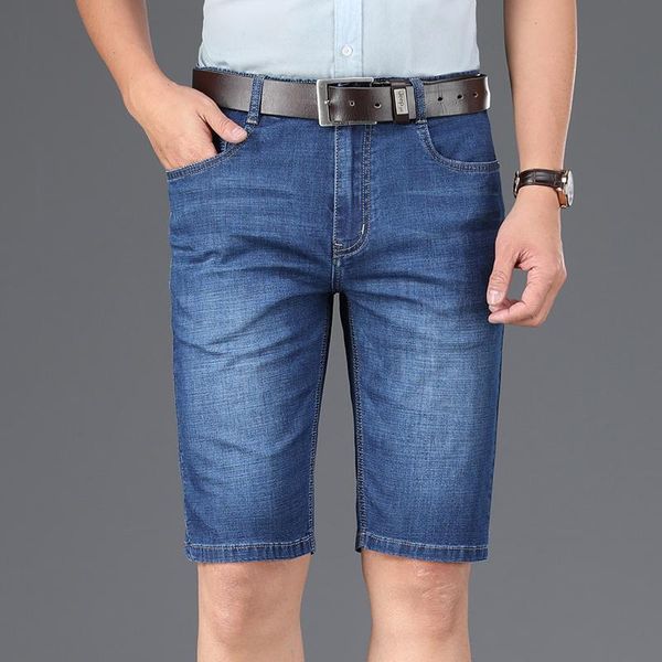 

denim shorts men's thin material pants loose straight caprisdkh8110-5 jeans, Blue