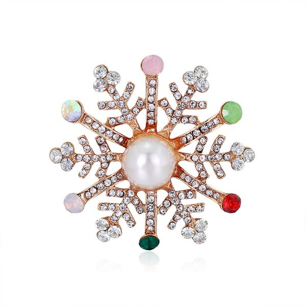 

christmas brooches for women snow shape crystal pin elegant rhinestone brooch jewelry ladies party dress accessoriess gift lape pins, Gray