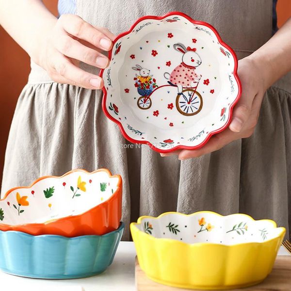 

bowls japanese tableware net celebrity home nordic creative ceramic salad dessert noodle bowl cute personality rice baking