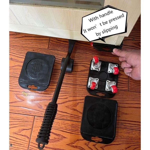 

professional hand tool sets furniture mover tools transport lifter heavy stuffs moving 4 wheels roller universal pulley