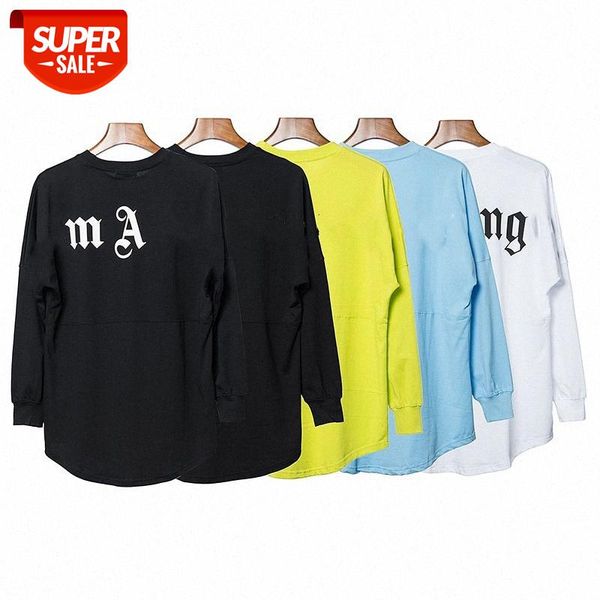 

angel long-sleeved t-shirt round neck stitching bat sleeve cotton casual thin back letter printing #5v1t, White;black