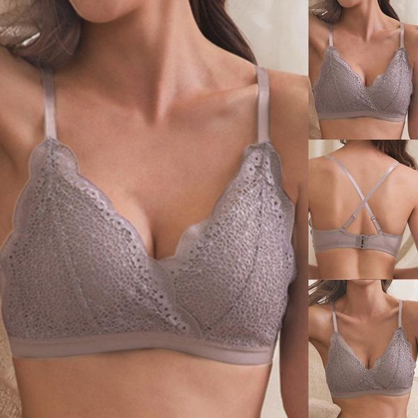 

gym clothing vertvie seamless soft bras for women thin strap wireless push up bra backless comfortable underwear lace bralette lingerie, White;black