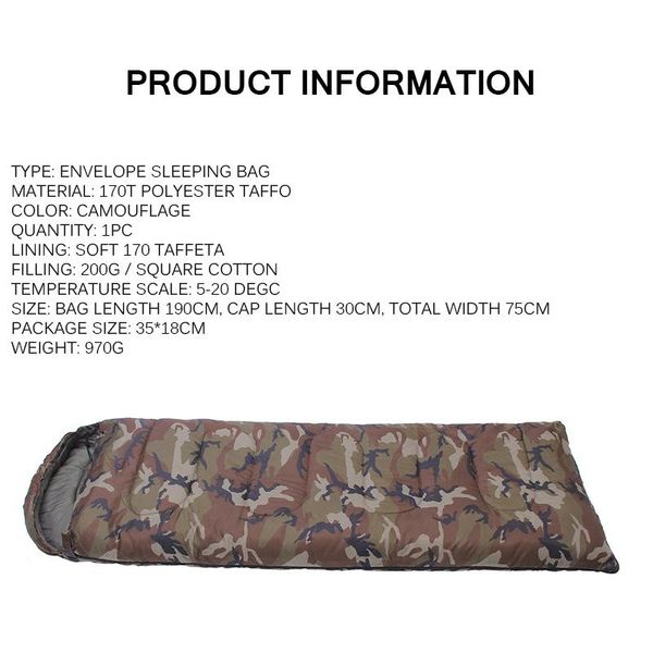 

outdoor sleeping bags ultralight portable comfortable autumn winter warm envelope type lazy nature hike camping equipment