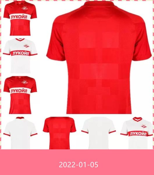 

2021 2022 fc spartak moscow soccer jerseys home red promes bakaev zobnin schurrle dzhikiya shirts away white men football uniforms thai, Black;yellow