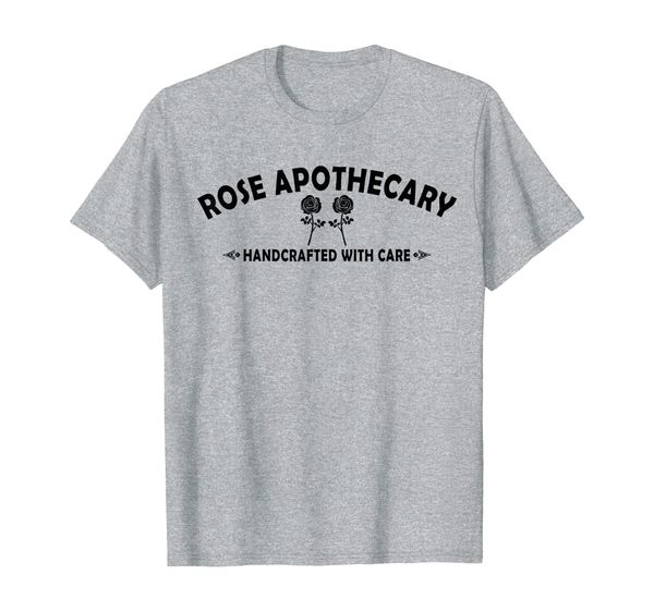 

white rose apothecary shirt handcrafted with care cute gift, White;black