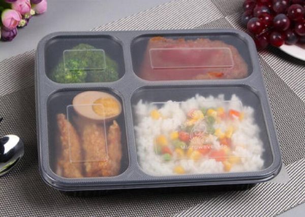 

out 4 compartments take fast containers grade shipment pp food packing boxes disposable bento box