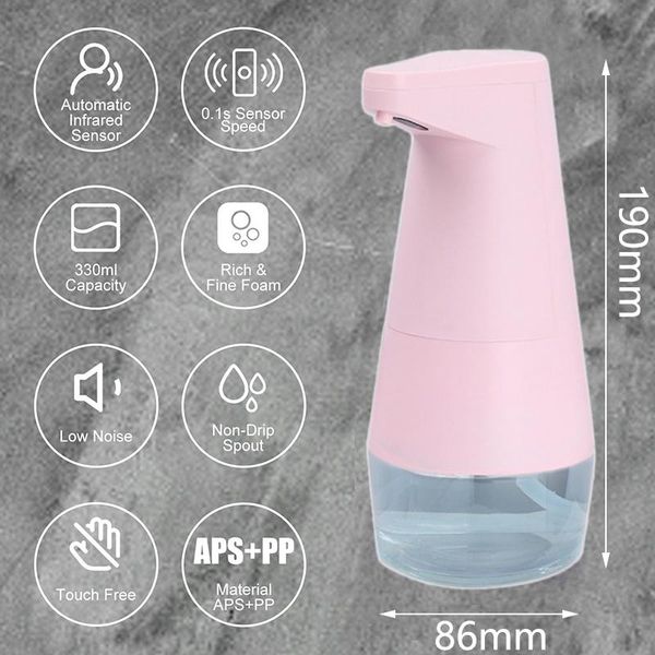 

liquid soap dispenser kitchen fixture for 330ml pressless 0.1s rapid foaming automatic foam handwashing, shower gel,shampoo