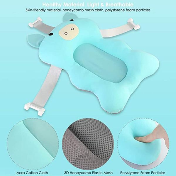 

stroller parts & accessories baby shower bath tub pad non-slip bathtub support mat born safety security cushion foldable soft pillow