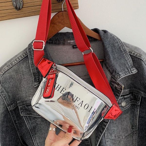 

women waist bag fashion bright leather fanny packs small chest bags casual phone pouch lady belt
