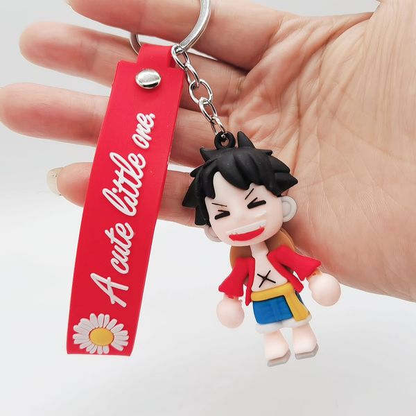 

2021 fashion keychain large cartoon animation luffy pendant pirate king series gift car key chain, Silver