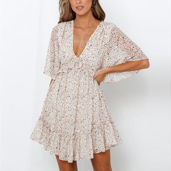 

casual dresses deep v neck tanslucent dress beige flare sleeve transparent back sashes a little louder nude, Black;gray