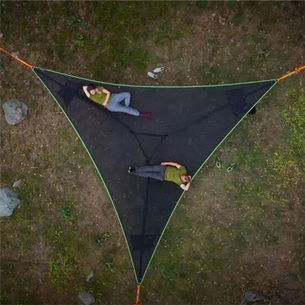 

tents and shelters camping hammock multi-person outdoor triangle portable nylon lightweight retractable hunting sleeping swing