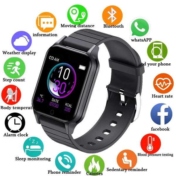 Mode montre intelligente passomètre fréquence cardiaque moniteur de température corporelle pression artérielle oxygène rappel intelligent fond d'écran personnalisé montres de sport pour Android IOS