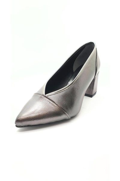 

dress shoes women's gray v cutout high-heeled, Black