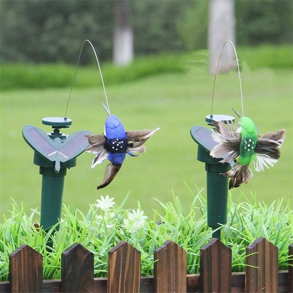 

solar power dancing rotating butterflies fluttering vibration fly hummingbird flying birds yard garden decoration funny toys zc135