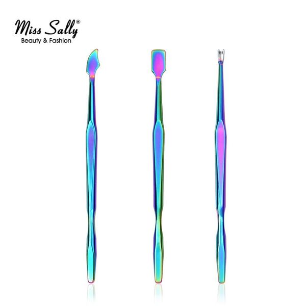

cuticle pushers miss sally pusher 3pcs rainbow stainless steel dead skin push remover nail art cleaner care tool for pedicure manicure