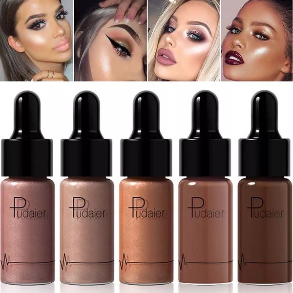 Líquido Glitter Highlighter Concealer Rosto Maquiagem Bronzer 3D Contorno Makeup Shimmer Brighten Dight Cream