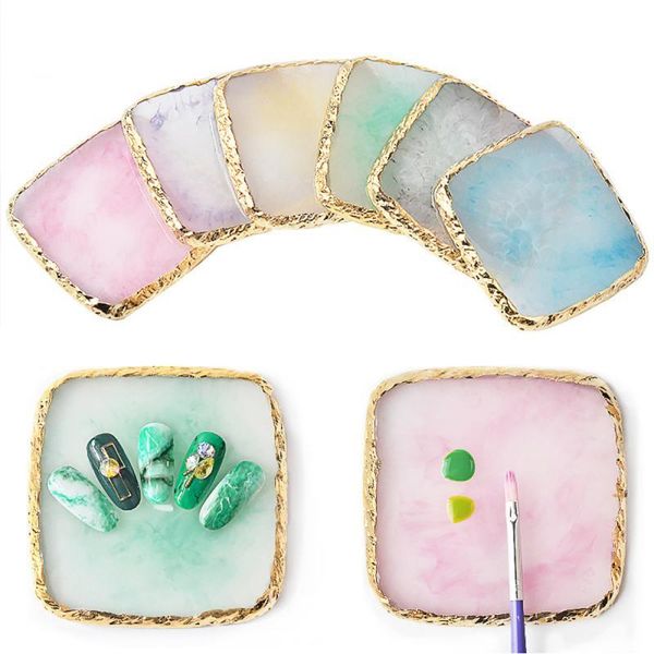 

nail art equipment resin stone color display show board palette gel polish tool mixing holder drawing plate, Silver