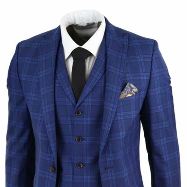 

men's suits & blazers harry brown navy blue mens polyester 3 piece peaked lapel costume homme classic vintage wedding prom suit, White;black