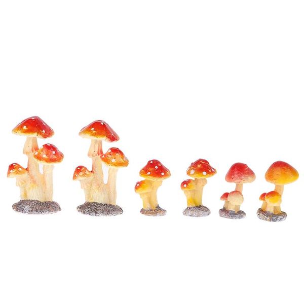 

decorative flowers & wreaths 6pcs mini mushroom for gardening bonsai resin ornaments