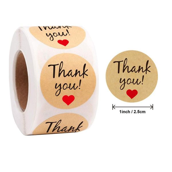 

gift wrap thank you sticker kraft paper labels round scrapbooking stickers wedding party decor envelope seals stationery
