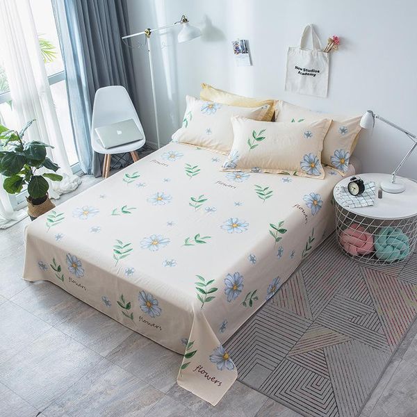 

sheets & sets 100% cotton floral flat sheet for children adults single double bed bedsheets (no case) xf704-12