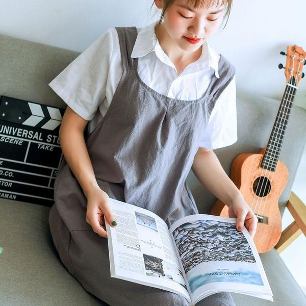 

home coverall florist sleeveless bib cotton apron kitchen coffee roast housework cleaning aprons