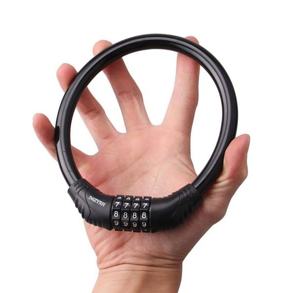 

bike locks 4-digit password bicycle code lock mountain portable security anti-theft cable steel wire accessories