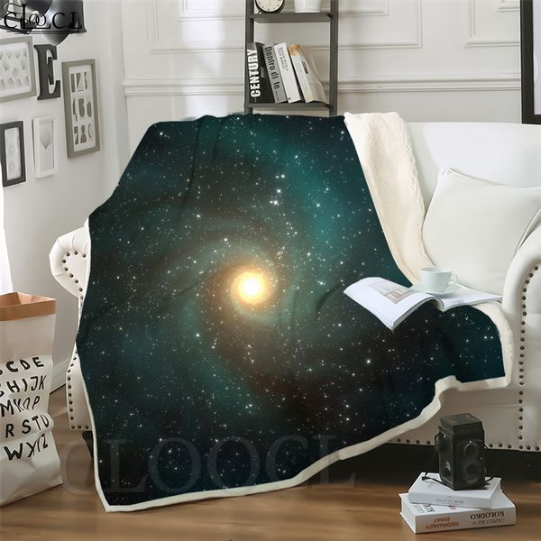 

cloocl blankets astronomical vast galaxy 3d print street style air conditioning travel throw blanket teens bedding plush quilt