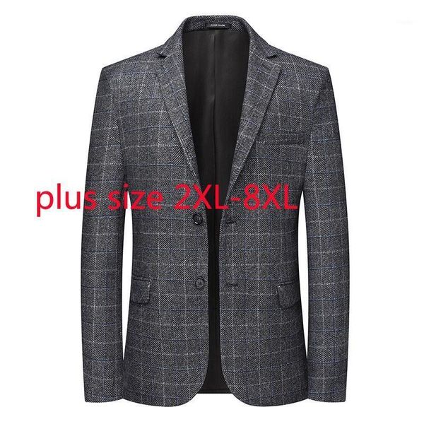 

men's suits & blazers arrival super large men fashion casual plaid printed spring and autumn suit plus size 2xl 3xl 4xl 5xl 6xl 7xl 8xl, White;black
