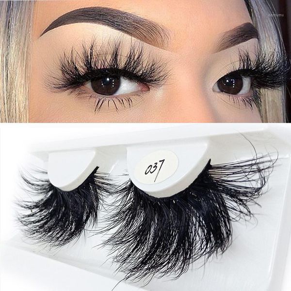 

pair 25mm lashes 3d 100% mink hair false eyelashes thick fluffy long wispy criss-cross handmade eye makeup extension1