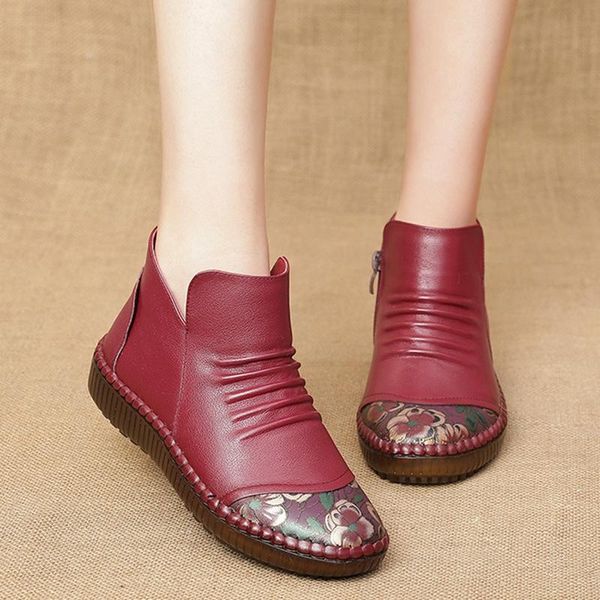 

boots winter middle-aged and elderly plush thermal cotton shoes antiskid wear-resistant soft soled huapi casual short, Black
