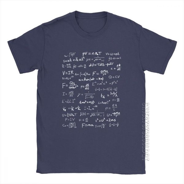 Physik Gleichung Wissenschaft T-Shirt Männer Mathe Nerd Männliche T-shirt Lustige Basic Tees Rundhals Reine Baumwolle Kleidung Sommer T Shirts 210706