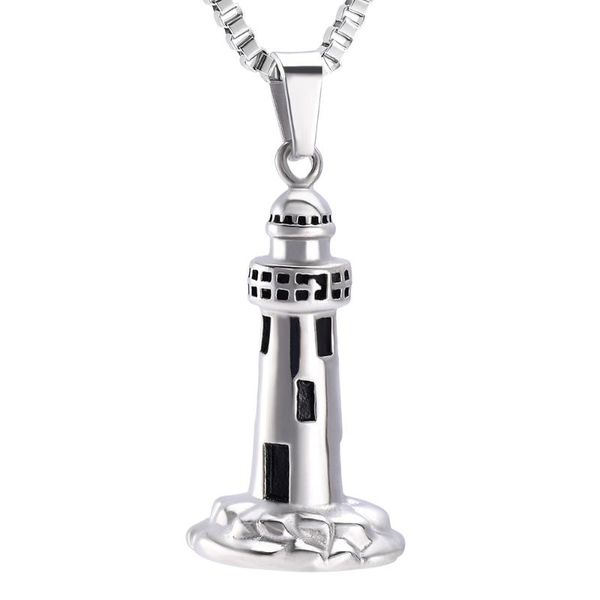 

pendant necklaces memorial jewelry for ashes keepsake gift ocean collection cremation urn necklace lighthouse, Silver
