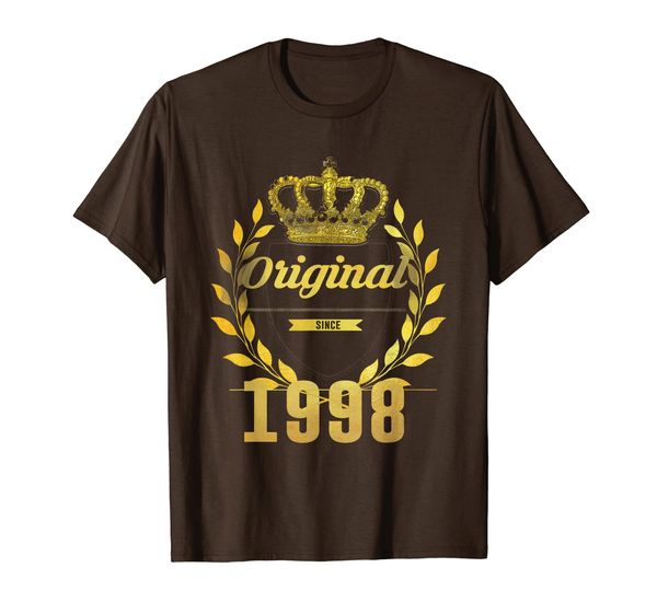 

original since 1998 21st birthday 21 years royal crown gift t-shirt, White;black