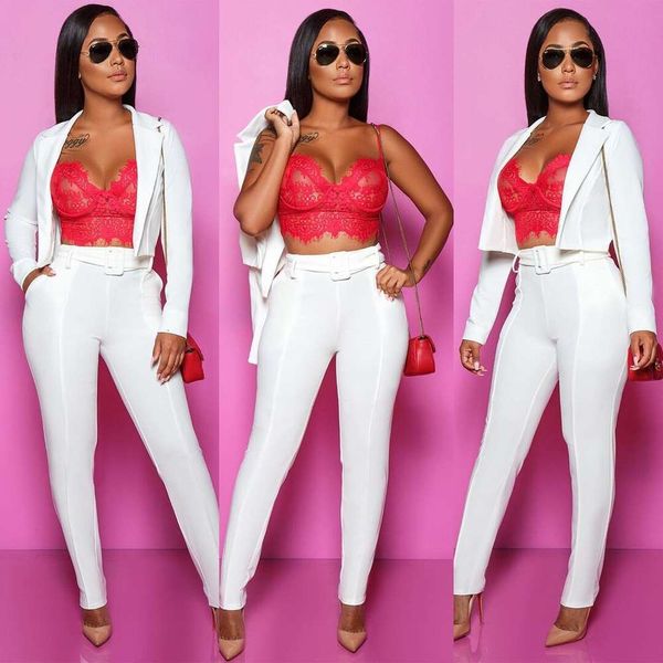 

star model 2021 new women's fashion deep v suit two piece set, Black;pink