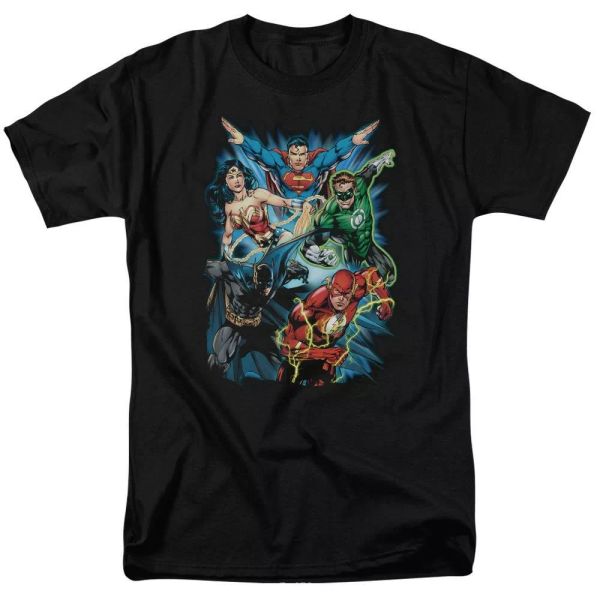 

justice league of america - jl assemble t-shirt dc comics sizes s-3x new, White;black