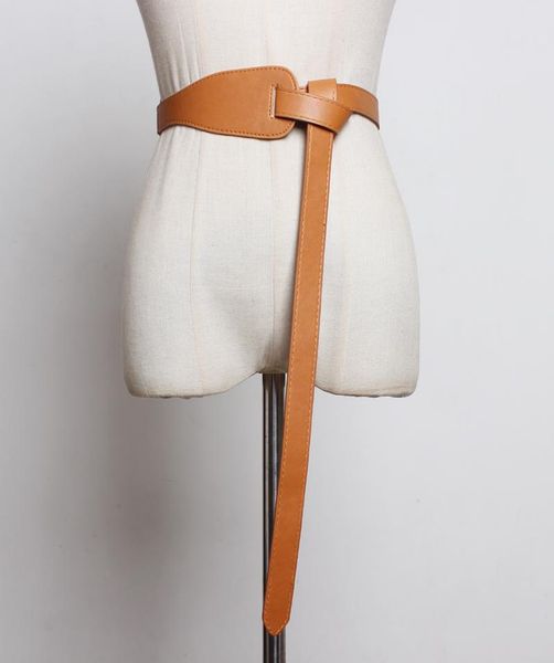 

belts design asymmetrical split waistbands for dress skirt party wedding decorate long knot faux leather belt black cummerbund, Black;brown