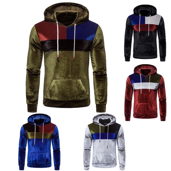 

men's hoodies autumn fashion gradient hooded smooth youth coat, Black