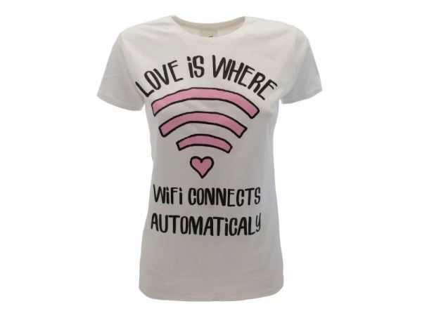 

t shirt solo parole donna basic love is where originale, White;black
