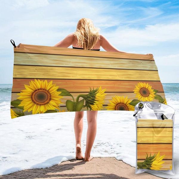 

towel bath sunflowers and leaves on colored wooden soft absorbent unique for el home bathroom gifts women bathrob